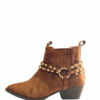 Μποτάκια suede cowboy μυτερά με τρουκς 3068-003 camel