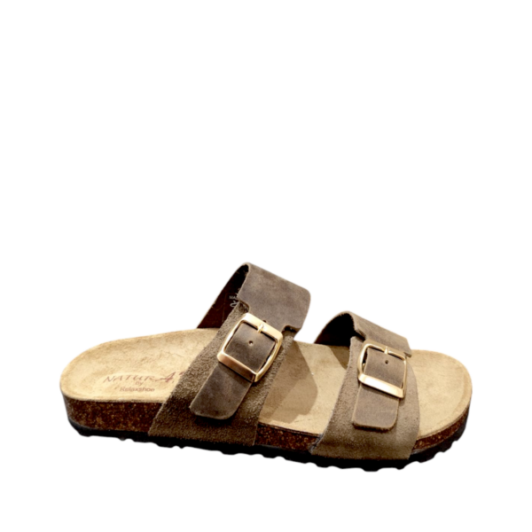 Γυναικείο Δερμάτινο  Πέδιλο NATURBIO Comfort  By Relaxshoes  1-580-25019 -064  Πούρο - Image 2
