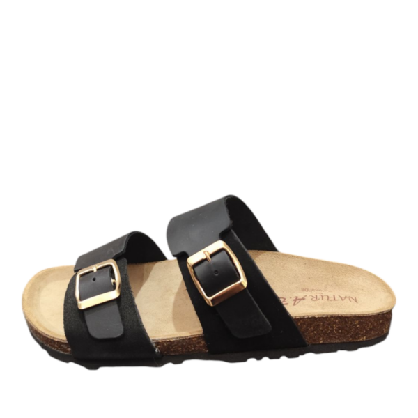 Γυναικείο Δερμάτινο  Πέδιλο NATURBIO Comfort  By Relaxshoes  1-580-25014 -198  ΜΑΥΡΟ Animal print - Image 3