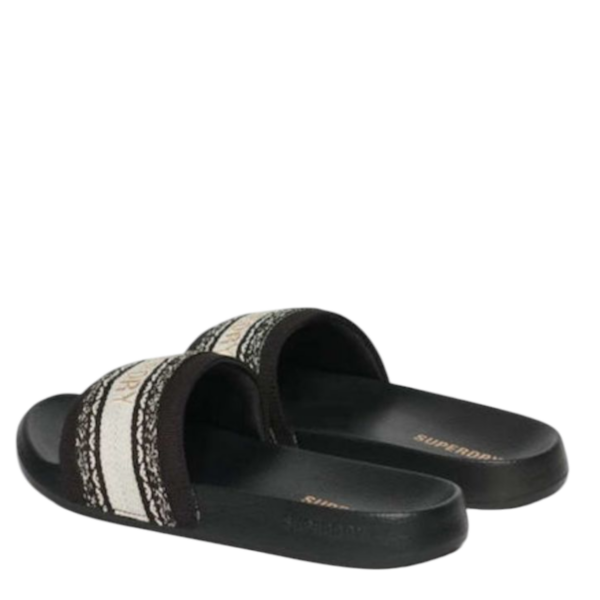 SUPERDRY Code Core Pool Sliders  Γυναικείο MF310241 Α -02 A   ΜΑΥΡΟ ΧΡΥΣΟ LOGO - Image 4